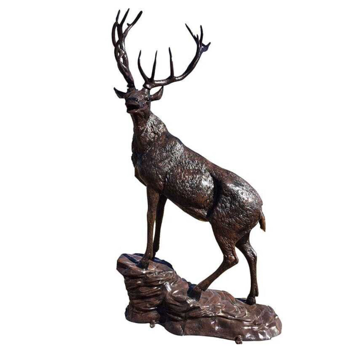Elk Statue on Rock