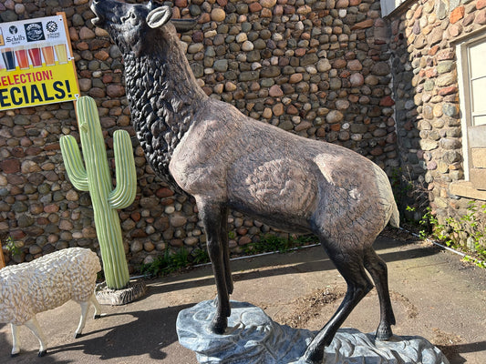 Elk Statue on Rock