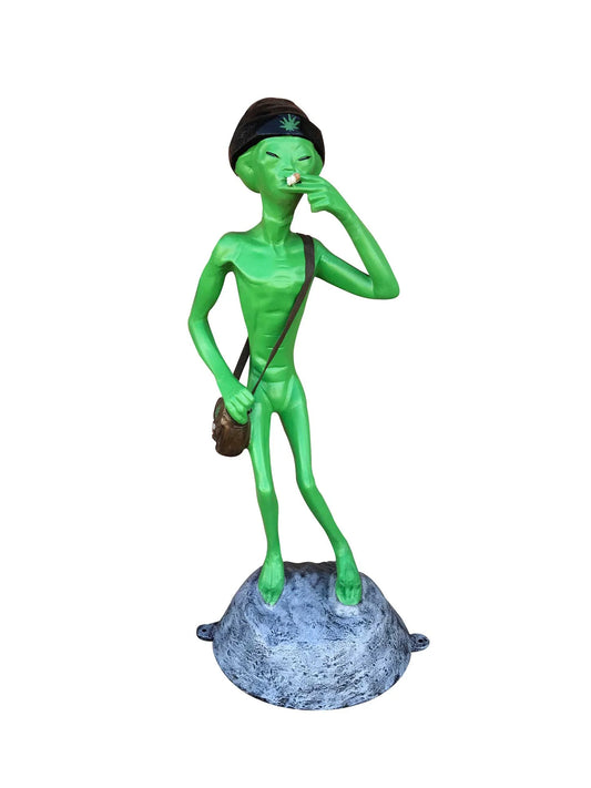 Alien Standing on rock w/ Brown Bag