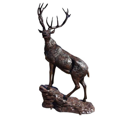 Elk Statue on Rock